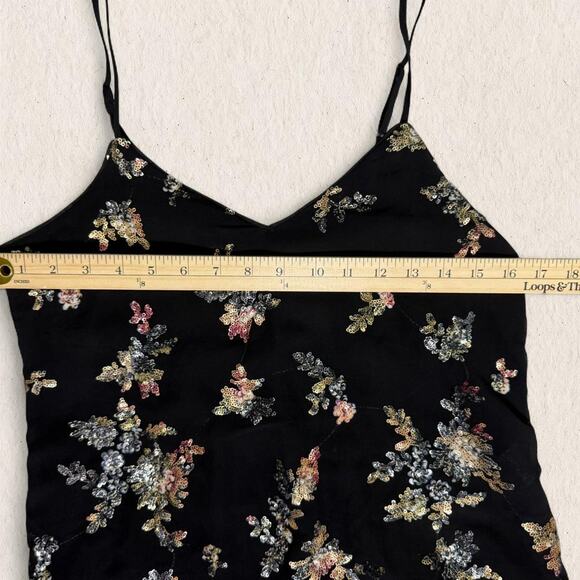Banana‎ Republic black sequin floral cami top - Size XS - fairycore whimsygoth - Picture 7 of 8